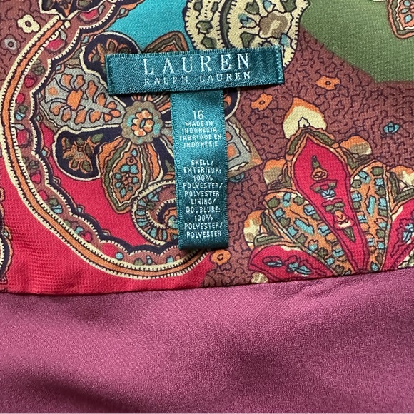 Ralph Lauren women’s plus size 16 tiered layered midi skirt multicolor paisley - Picture 9 of 15